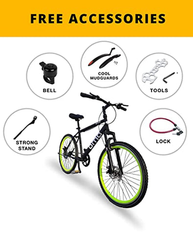 Image of omo G7 26T - 7 Speed Gear Dual Disc Brakes 18.00 Steel Mountain Unisex Bike (Green)