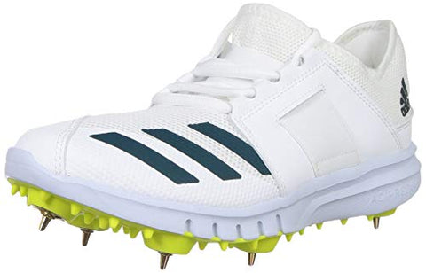 Image of Adidas Kid's Howzat Spike Junior 20 Cricket Shoe- FTWWHT/WILTEA/ACIYEL, 3 UK