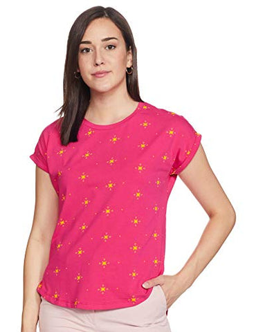 Image of Amazon Brand - Myx Women's Loose T-Shirt (PAG 103_Mustard and Rasperry XXX-Large)