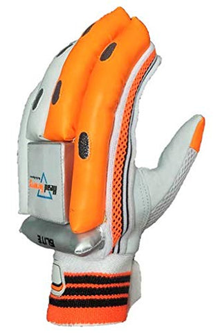 Image of HeadTurners Cricket Batting Gloves Right Hand - Elite (Orange) (Boys)
