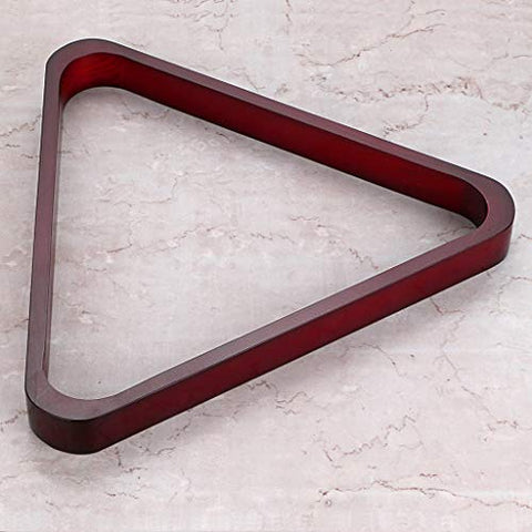 Image of OwnMy Set of 2 Wooden Billiard Ball Rack Set, Vintage Solid Wood Billiard 8-Ball Triangle Rack & 9-Ball Diamond Rack Table Pool Ball Racks (Red)