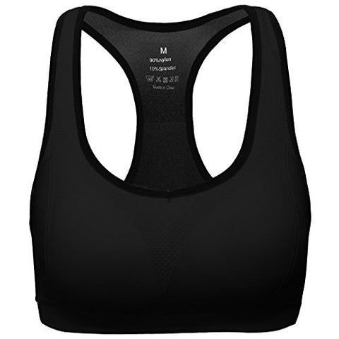 Image of Mirity Women Racerback Sports Bras - High Impact Workout Gym Activewear Bra Color Black Size XL