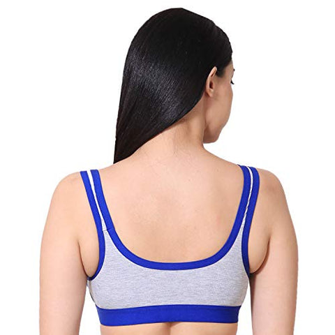 Image of new blue eyes Non Padded Cotton Gym Wear Daily Workout Sports Bra for Girls Pack of 3 (32)