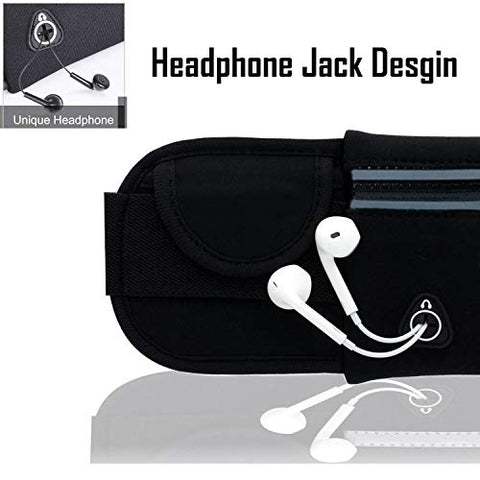 Image of Running Belt Waist Pack with Adjustable Strap&Water Bottle Holder, Slim Fanny Packs for Women,Waterproof Fanny Pack for Men,iPhone Running Holder Cell Phone Belt Pouch Bag for iPhone X/Samsung/LG/Gym