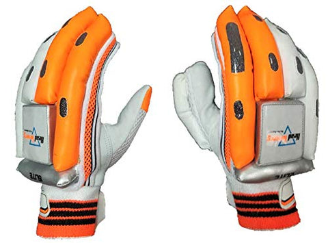 Image of HeadTurners Cricket Batting Gloves Right Hand - Elite (Orange) (Boys)