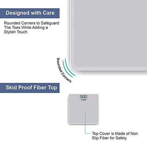 Image of Healthgenie Thick Tempered Glass Lcd Display Digital Weighing Machine , Weight Machine For Human Body Digital Weighing Scale, Weight Scale, with 2 Year Warranty & Batteries Included (Silver)
