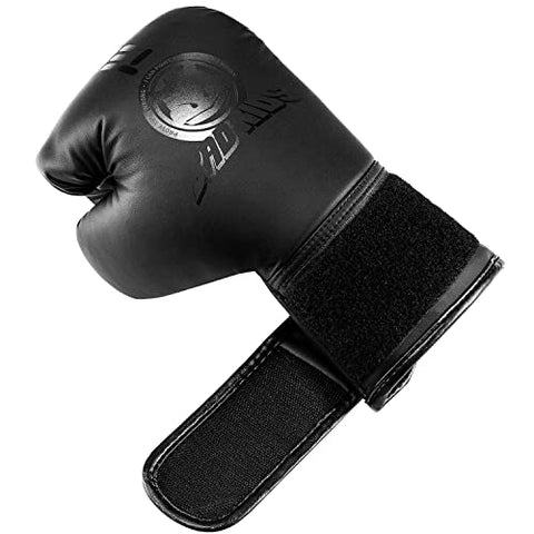 Image of TEKXYZ Bad Kids Series Boxing Gloves 4 OZ, Black - Synthetic Leather Kids Boxing Training Gloves with Vivid Color for Boys and Girls Age 3 to 12 Years Old