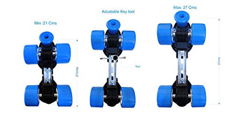 Image of Jaspo Marshal Blue Adjustable Roller Skates Combo (Skates + Helmet + Knee Guards + Bag) - for Age Group 6 to 14 Years