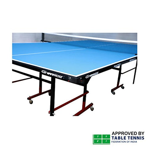 Image of GYMNCO Practice Full Size Table Tennis Table with Wheel & Laminated Top, Table Cover, 2 Tt Racket & Balls