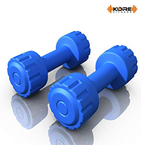 Image of Kore PVC DM 161 Dumbbell Set, Blue, 4 kg x 2 Combo