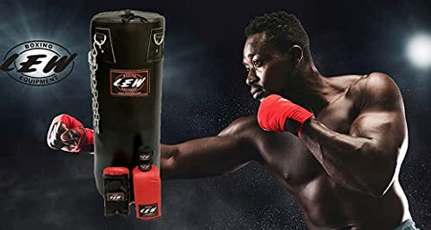 Image of LEW 4FT Filled Soft Strike Synthetic Leather Punching Bag Boxing MMA Sparring Punching Training Kick Boxing Muay Thai with Hanging Chain