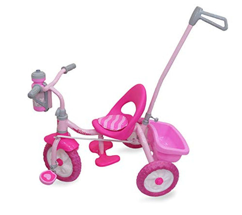 Image of Fun Ride Tricycle for Kids 2-in-1 Viva Deluxe Tri-Cycle with Sipper, Removable Parental Control Handle -Perfect Trikes for Boys and Girls 1 -4 Years -Weight -Up to 25 Kg (Pink)