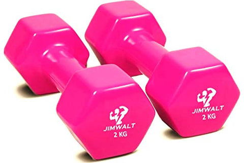 Image of The Indian Made Jimwalt Premium Half Coating Vinyl Dumbbells 0.5KG to 10KG Proudly Made in India (2+2=4)…