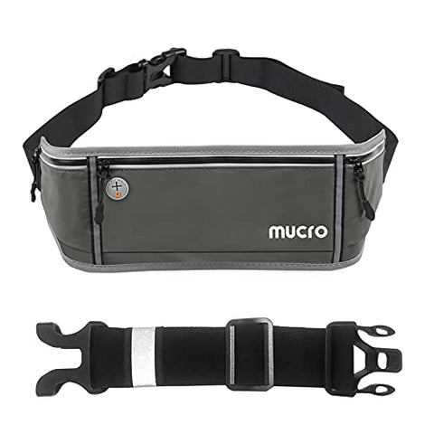 Image of MUCRO Running Fanny Pack, Large Capacity Sports Workout Running Belt with Loudest Survival Whistle and Adjustable Extender Belt for 6.5" Android Apple iPhone Running Fanny Bag