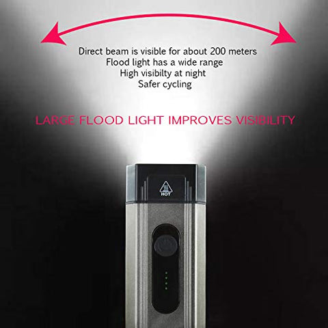 Image of SHIVEXIM Waterproof Rechargeable USB Charging Cycle Front LED Light Headlight (Grey)