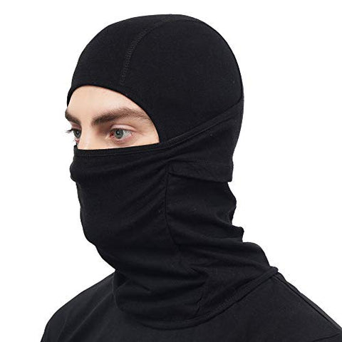 Image of Marc Loire Lightweight Breathable Stretchable Motorcycle Balaclava Full Face Mask for men and women Protects from Wind, Sun, Dust for biking, Cycling, Running and Outdoor Activities (Black, Pack of 1)