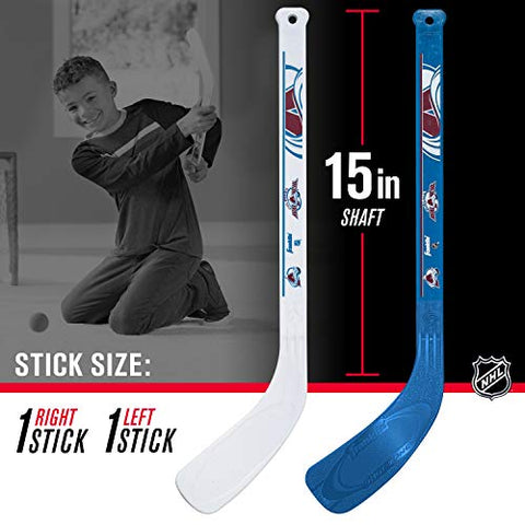 Image of Franklin Sports NHL Colorado Avalanche Team Mini Hockey Set, Junior, Red