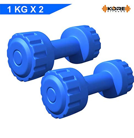 Image of Kore PVC DM 161 Dumbbell Set, Blue, 4 kg x 2 Combo