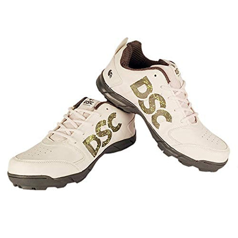 Image of DSC Beamer Cricket Shoe for Men & Boys (Light Weight | Economical | Durable | Size UK: 10) Grey-White