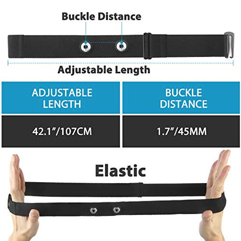 Image of LIVLOV V3 Heart Rate Monitor Soft Strap, Heart Rate Monitor Chest Strap Replacement Band for Wahoo Tickr Polar H7 Garmin HRM Coospo Strava Zwift Chest Strap, Buckle Distance 46mm