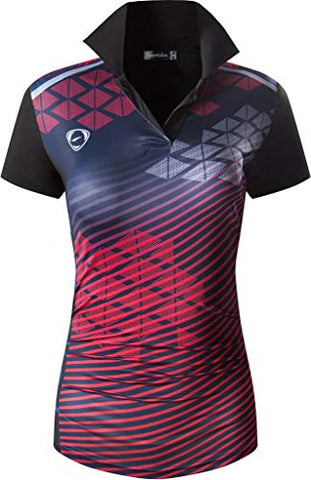 Image of Sportides Women's Sport Tee Shirt Tshirt T-Shirt Short Sleeve Golf Tennis Badminton Bowling SWT291 Black M