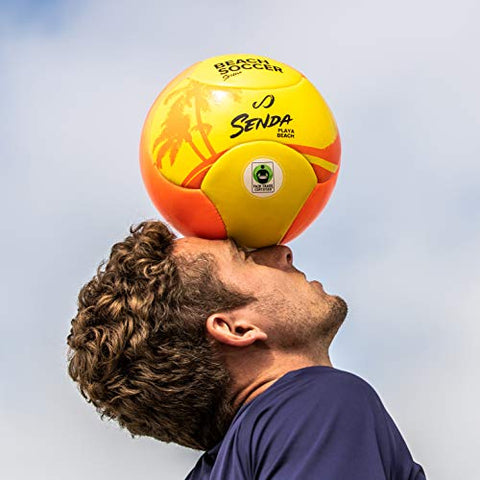 Image of SENDA Playa Beach Soccer Ball, Fair Trade Certified, Orange/Yellow, Size 4 (Ages 8-12)