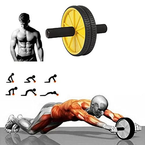 Image of OJS Abs Roller For Abs Exercise Equipment With Knee Mat For Men & Women Abs Wheel For Home Gym, Workouts And Exercise - Belly Fat Burner For Women And Men