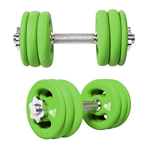 Image of Kakss Neoprene Coated Weight Plates 1Kg X 4 Pc (30-Mm Center Hole) (1), Green