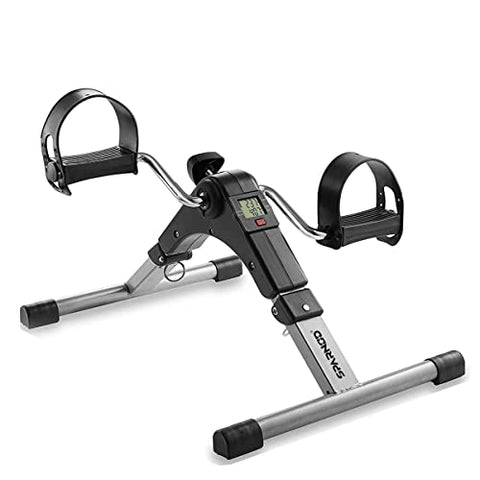 Image of SPARNOD FITNESS SMB-100 Mini Cycle Pedal Exerciser with Adjustable Resistance and Digital Display - suitable for Light Exercise of Legs & Arms, and Physiotherapy at Home, black