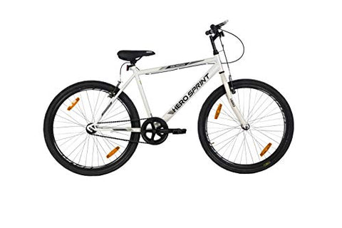 Image of Hero Sprint Men's Frame 18 Inch Santiago 26T SS Hybrid City Bike, White (SSAN26WHWH01HM)