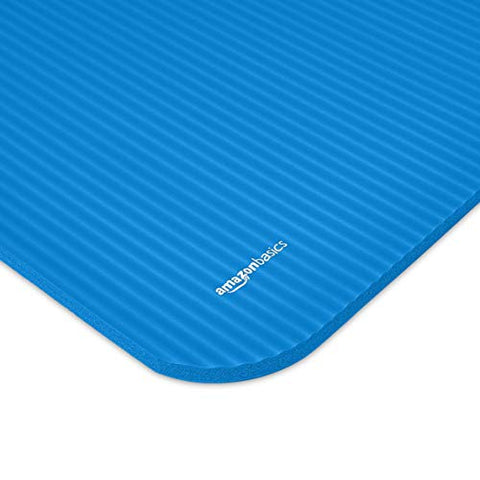 Image of AmazonBasics 13mm Extra Thick Yoga and Exercise Mat with Carrying Strap, Blue