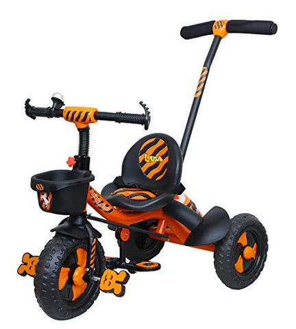 Image of Luusa RX-500 Plug N Play Kids/Baby Tricycle With Parental Control, Cushion Seat And Seat Belt For 12 Months To 48 Months Boys/Girls/Carrying Capacity Upto 30kgs (Orange)