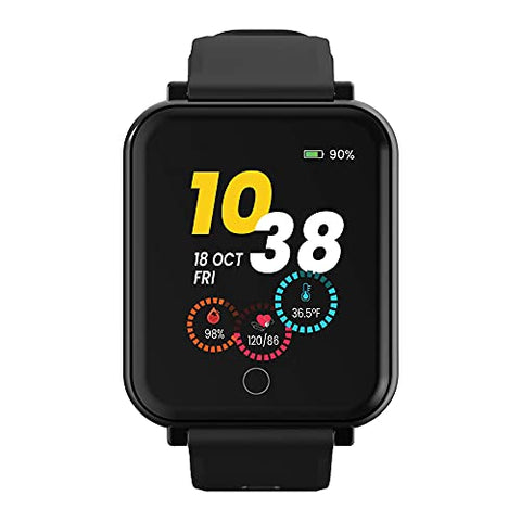 Image of GOQii Smart Vital Plus 1.57'' Full Touch HD Display with SpO2, Body Temperature, Blood Pressure, Heart Rate, Women Care and 3 Months Personal Coaching (Black)