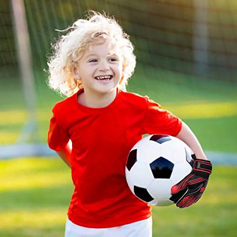 Image of FitsT4 Kids Goalie Gloves Soccer Goalkeeper Gloves with Double Wrist Protection and Non-Slip Wear Resistant Latex to Give Protection to Prevent Injuries