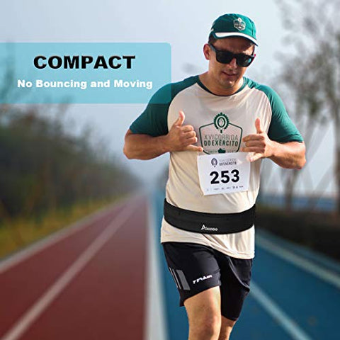 Image of Slim Running Belt Fanny Pack Phone Holder,Fitness Workout Waist Pouch Bag for Exercise Gym Walking,Travel Money Jogging Pocket Belt Runners Gift Accessories Gear for iPhone 11 8 7 Plus XS XR (Black)