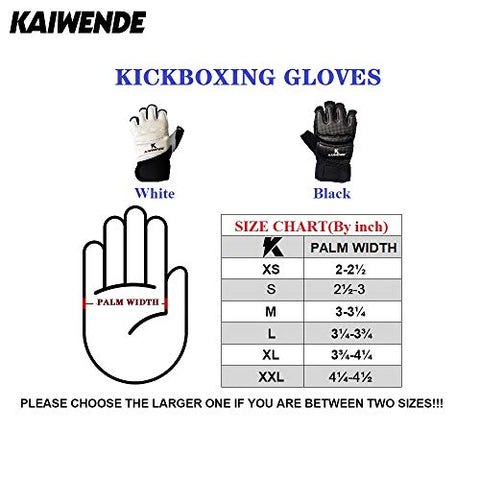 Image of KAIWENDE Kickboxing Gloves(XS,S,M,L,XL,XXL)-Also Fit for Training Men,Women,Kids of MMA,Muay Thai , Martial Arts Taekwondo Sparring Boxing Gloves (Black, L)