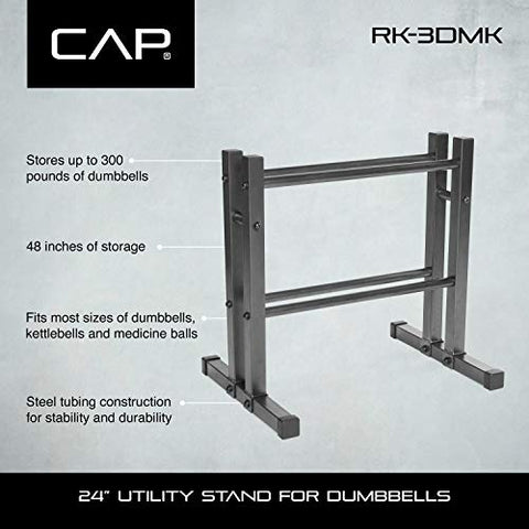 Image of Cap Barbell 24" Utility Rack for Dumbbells, Medicine Balls and Kettlebells
