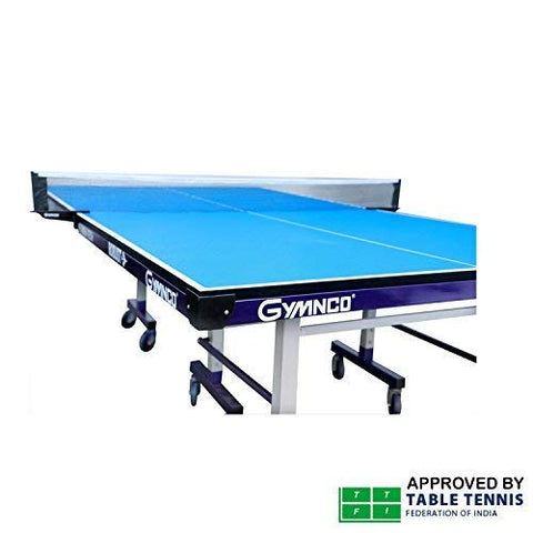 Image of Gymnco Robust High Tech Table Tennis Table with 25 mm Top and 100 mm Stopper Wheel (Free TT Table Cover + 2 TT Racket & Balls)