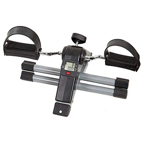 Image of SPARNOD FITNESS SMB-100 Mini Cycle Pedal Exerciser with Adjustable Resistance and Digital Display - suitable for Light Exercise of Legs & Arms, and Physiotherapy at Home, black