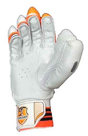 Image of HeadTurners Cricket Batting Gloves Right Hand - Elite (Orange) (Boys)