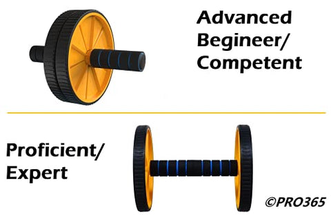 Image of PRO365 Dual Wide Ab Roller Wheel for Abs Workouts 6 Month Warranty/Home Gym Abdominal Exercise/Core Workouts for Men and Women (6 MM Safe Knee Mat, Yellow Roller)