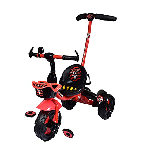 Image of Cosmo Baby Tricycle Kids / Baby Tricycle with Parental Control, Cushion Seat for 12 Months to 84 Months Boys / Girls / Kid Carrying Capacity Upto 30kg- RED