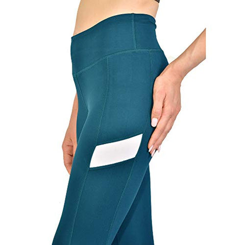 Image of Kopykat Fourway Lycra Spandex Highwaist Sports Gym Yoga Tights for Women (kop-51) (Teal Blue - 3XL)