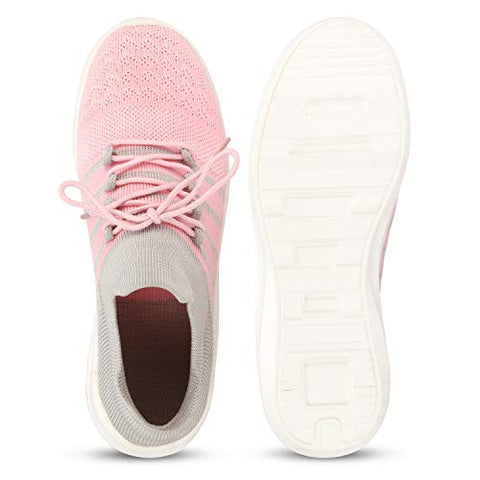Image of ZOVIM Women Stylish Fashionable & Sneaker Shoes for Running/Sports/Outdoors/Morning Walking/Basketball/Trekking/Dance Pink