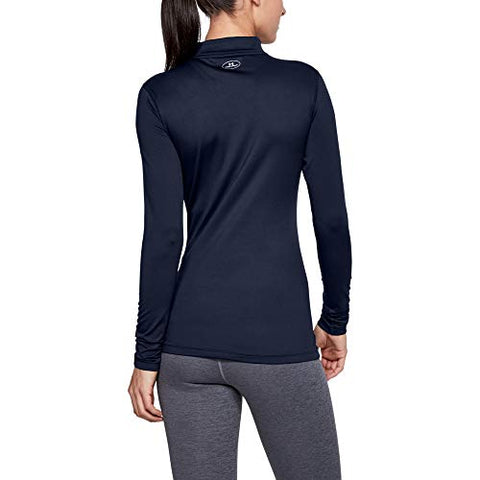 Image of Under Armour Women's ColdGear Authentics Mock, Midnight Navy/Metal, Small