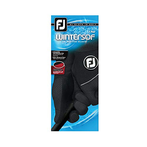 Image of FootJoy Men's WinterSof Pair Golf Glove Black Medium, Pair