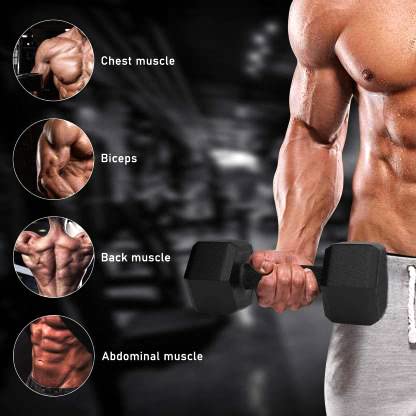 Image of CORSO PVC Hex Dumbbells For Men & Women Strength Training Set 1kg 2kg 3kg 4kg 5kg Pair Hex Dumbbells Set (4KG/PAIR)