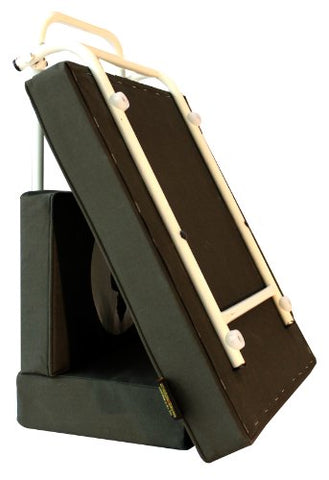 Image of Friends of Meditation Large Vipassana Meditation Chair with Back Support Cushion (100% Cotton, Green, Seat Size: 21x18 inches)