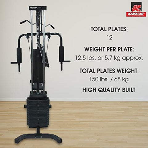 Image of Kamachi Multi Home Gym HG-12 with 150 LBS Weight Stacks for body building; Strength Machine (Made in Taiwan)
