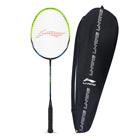Image of Li-Ning Turbo X 70 G4 Strung Graphite Badminton Racquet (Black/Lime) with Free Full Racket Cover